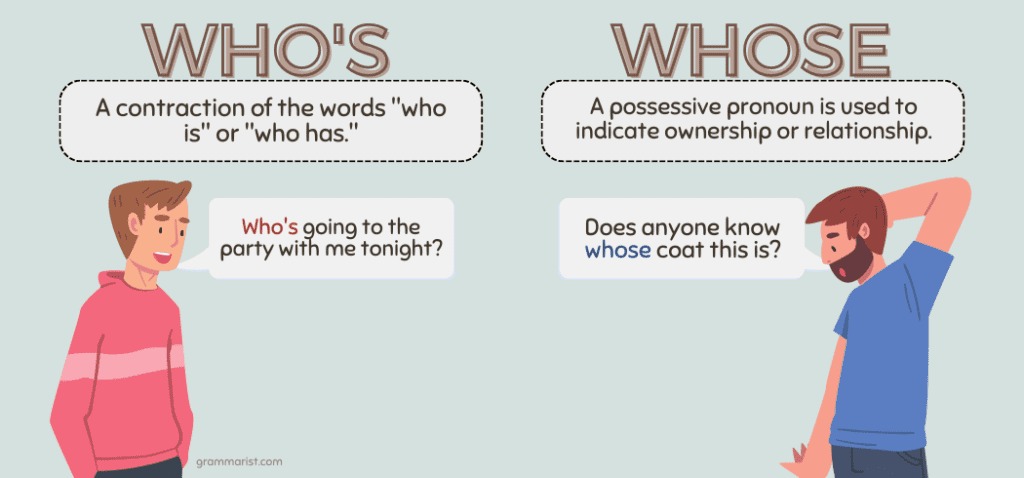 Whose Vs Who S Usage Difference And Examples