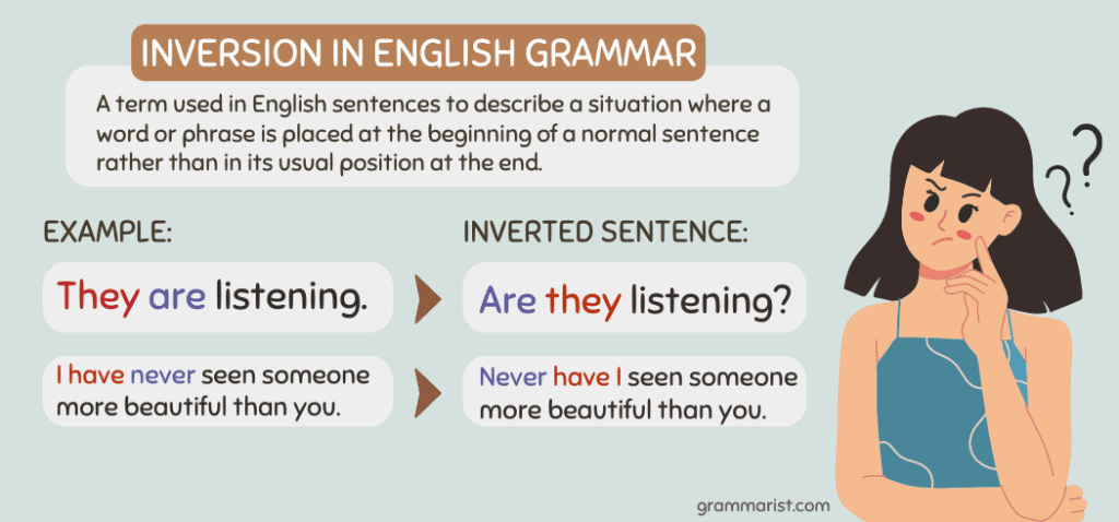 Inversion in english grammar примеры