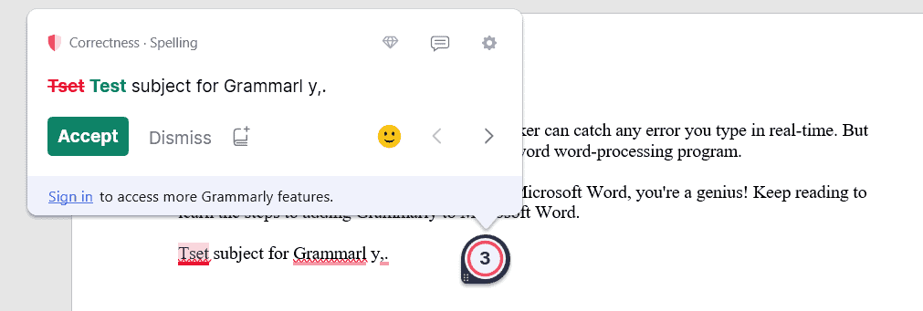 Grammarly in Word