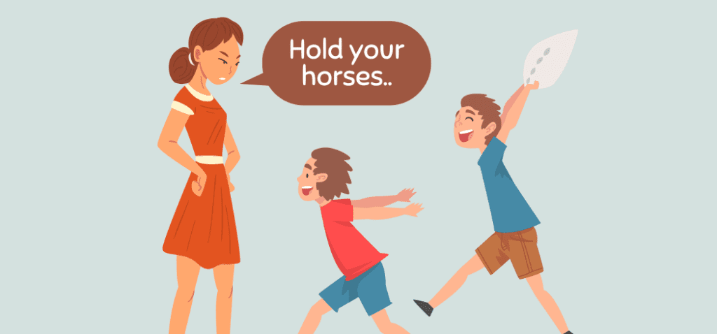Hold Your Horses Idiom Origin Meaning