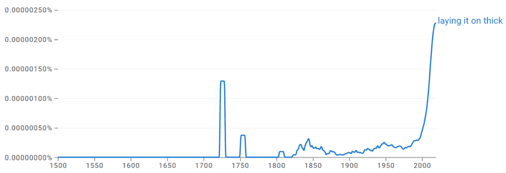 Laying It On Thick Ngram