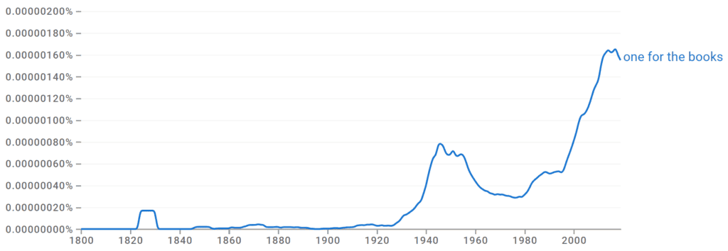 One for the Books Ngram