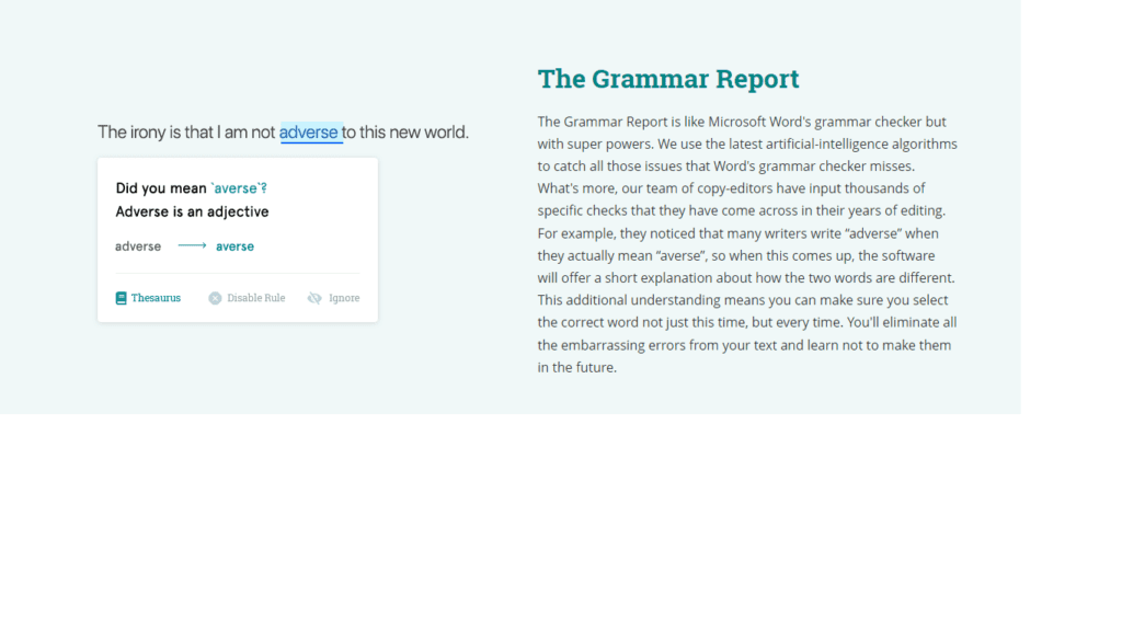 Prowritingaid Grammar Report