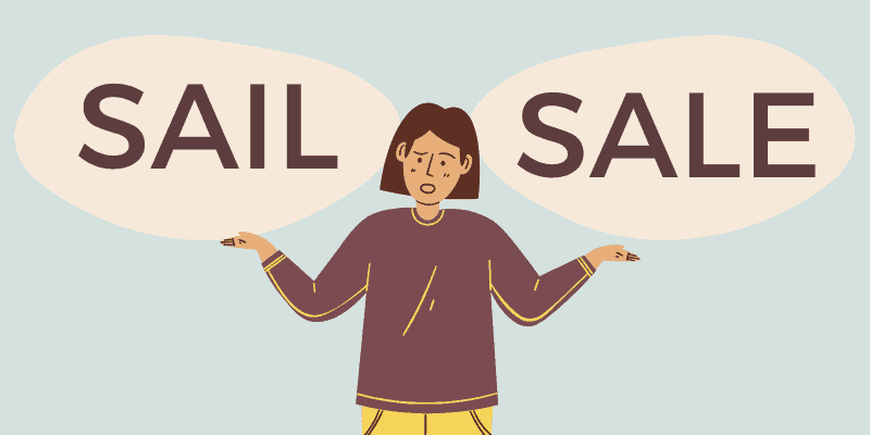 Sail vs. Sale Homophones Difference Meaning 2