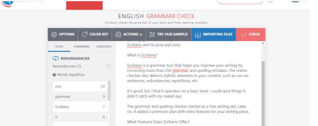 Scribens Accurate Grammar Checker