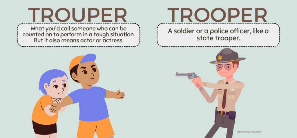 Trouper vs. Trooper Meaning Difference Examples