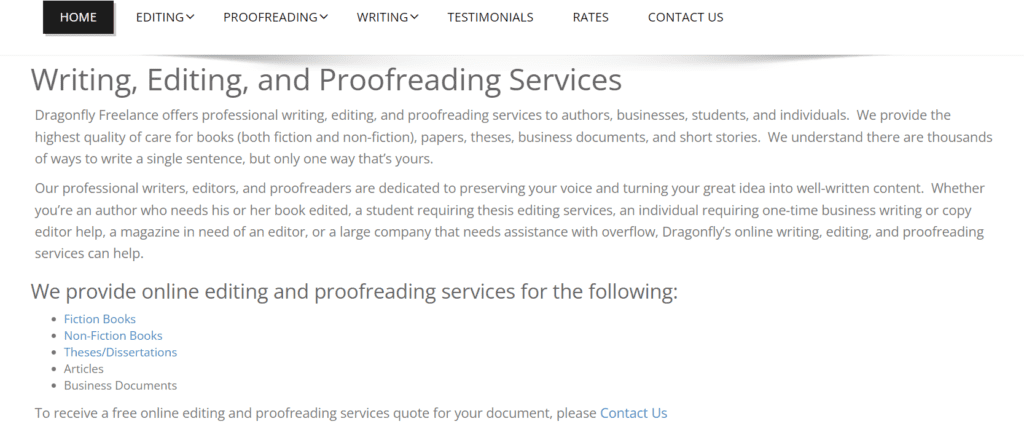 Writing Editing Services