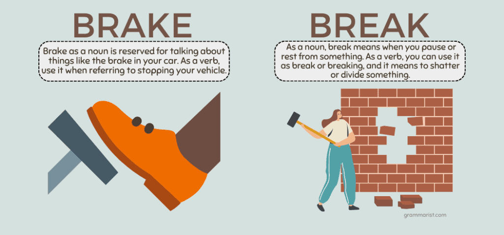 httpsgrammarist.comhomophonesbrake vs break
